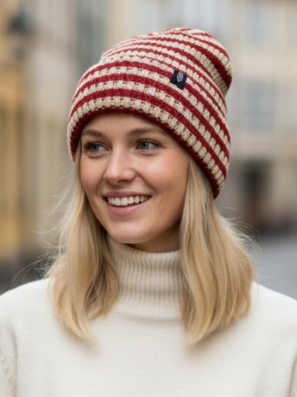 Free People Stripe It Up Cool Down Beanie in Mint Chocolate